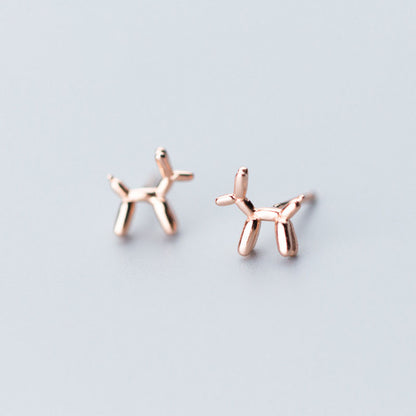 Balloon Dog 925 Sterling Silver Studs Earrings