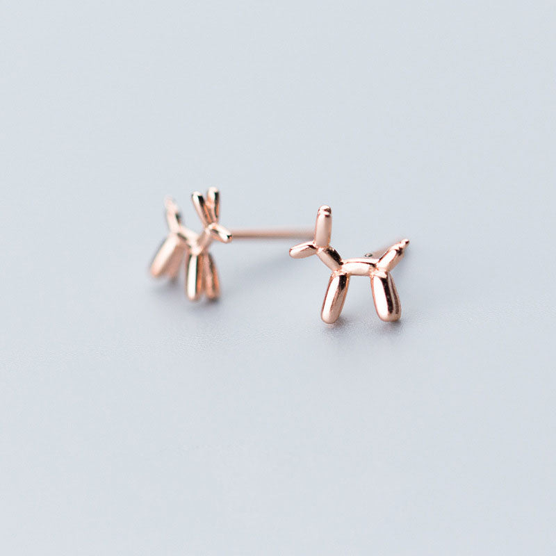 Balloon Dog 925 Sterling Silver Studs Earrings