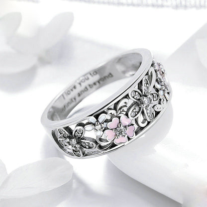 Beautiful CZ Flowers 925 Sterling Ring