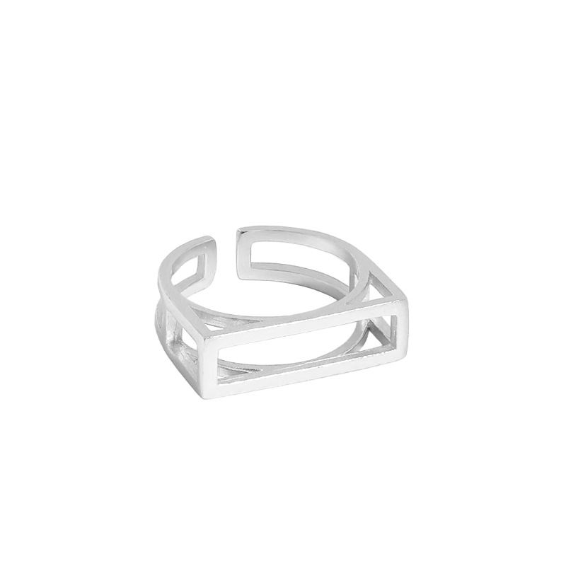 Rectangle 925 Sterling Silver Adjustable Ring