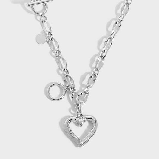 Heart Chain 925 Sterling Silver Necklace