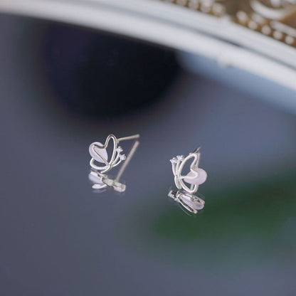 CZ Butterfly 925 Sterling Silver Stud Earrings