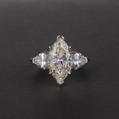 Marquise Created Diamond 925 Sterling Silver Ring