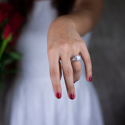 Simple Round CZ 925 Sterling Silver Ring