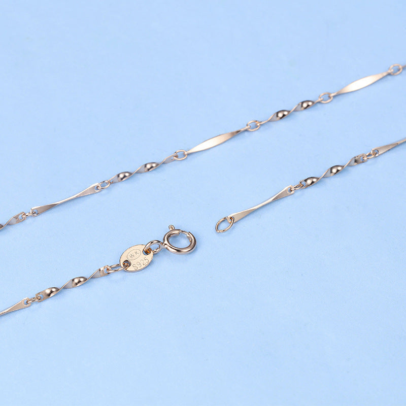 Twisted Link Bar 925 Sterling Silver 20" 22" 24" Chain