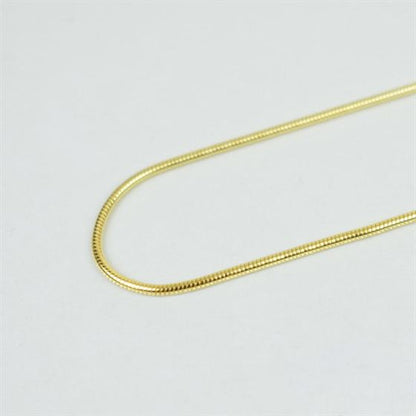 Men's 18K Yellow Gold Round Snake Chain 925 Sterling Silver Necklace