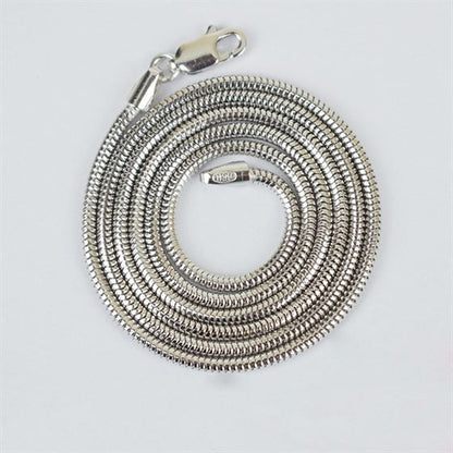 Men's Round Snake Chain 925 Sterling Silver Necklace