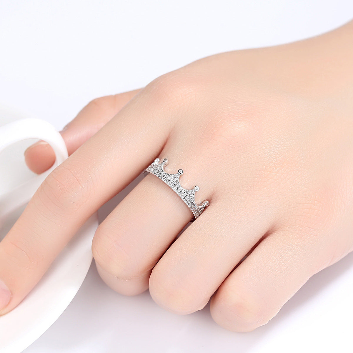 CZ Crown 925 Sterling Silver Ring Women