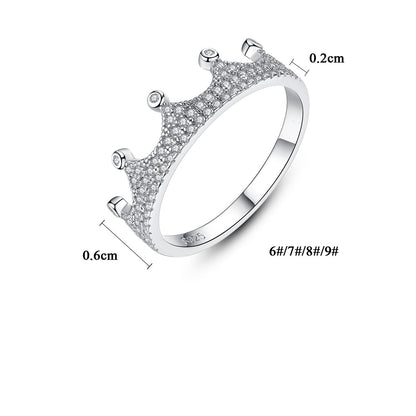 CZ Crown 925 Sterling Silver Ring Women