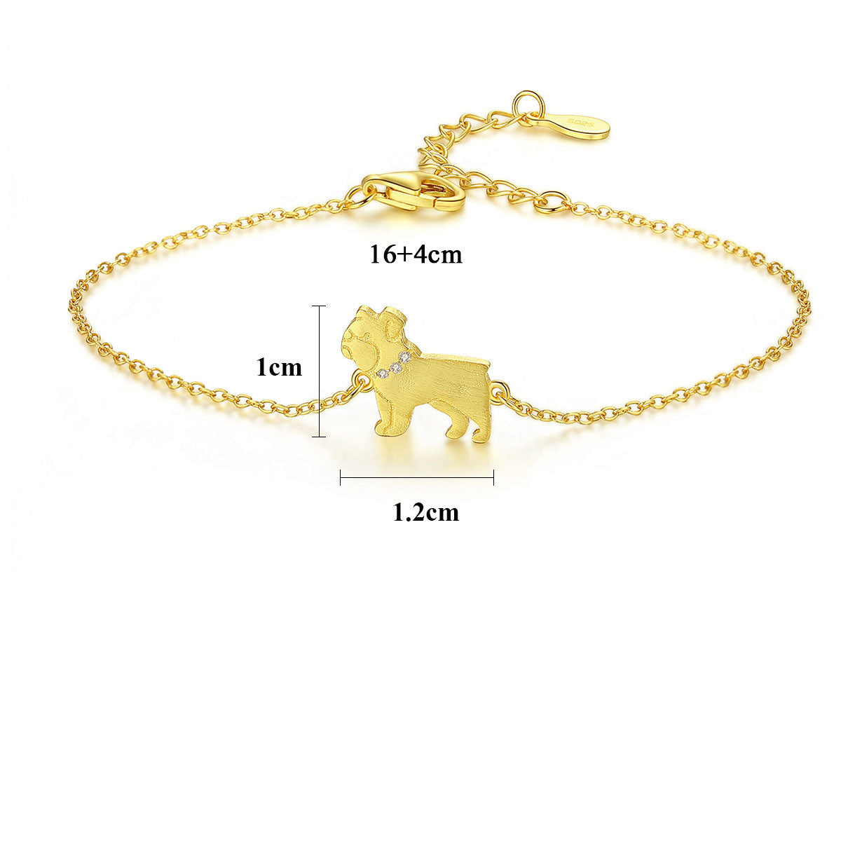 CZ Dog 925 Sterling Silver Bracelet