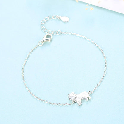 CZ Dog 925 Sterling Silver Bracelet