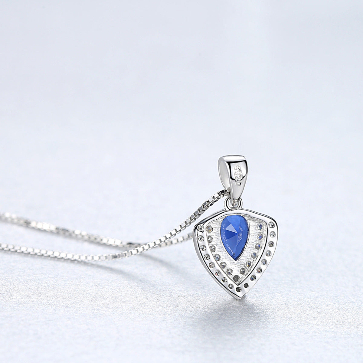 CZ Heart Waterdrop 925 Sterling Silver Necklace