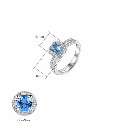 Sky Blue CZ 925 Sterling Silver Ring