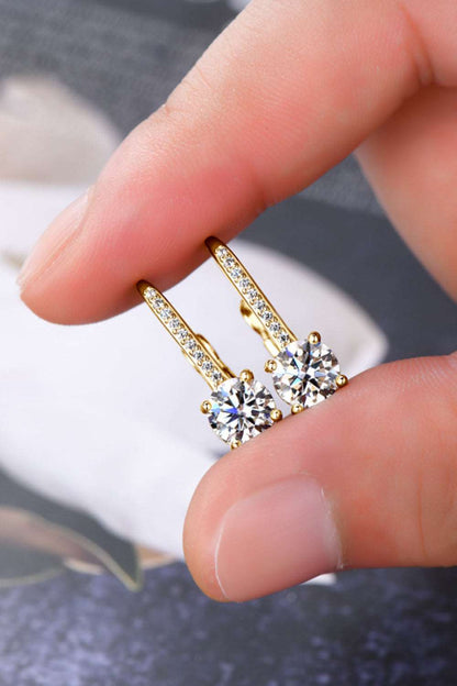 2 Carat Moissanite 925 Sterling Silver Earrings