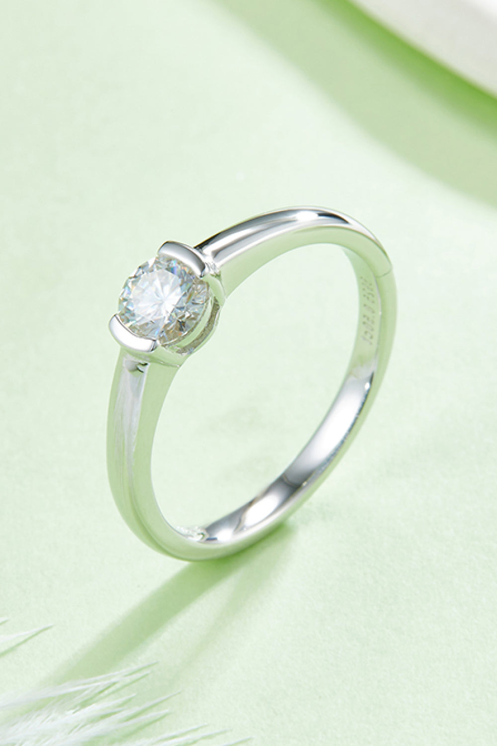 Moissanite 925 Sterling Silver Low Set Solitaire Ring