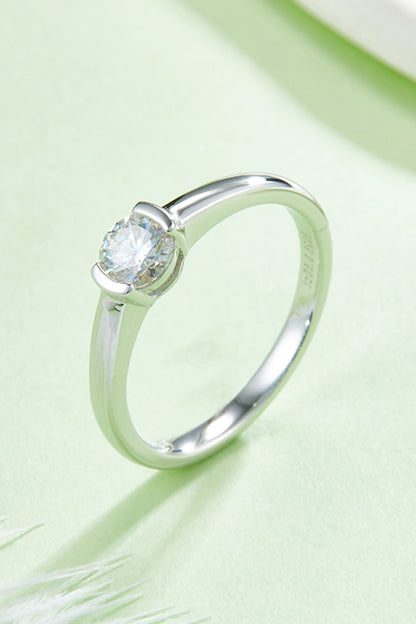 Moissanite 925 Sterling Silver Low Set Solitaire Ring