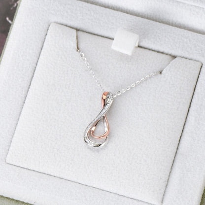 Moissanite Two Tone  Infinity Pendant Necklace