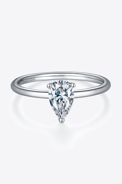 Classic 1 Carat Moissanite 925 Sterling Silver Solitaire Ring