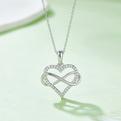 Moissanite Infinity Heart Shape Necklace