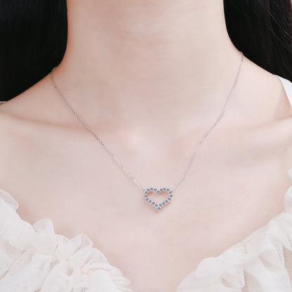 Classic Moissanite 925 Sterling Silver Heart Shape Necklace