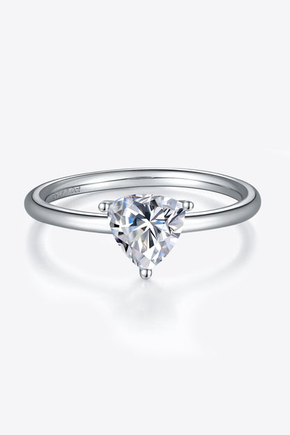 Classic 1 Carat Moissanite 925 Sterling Silver Solitaire Ring