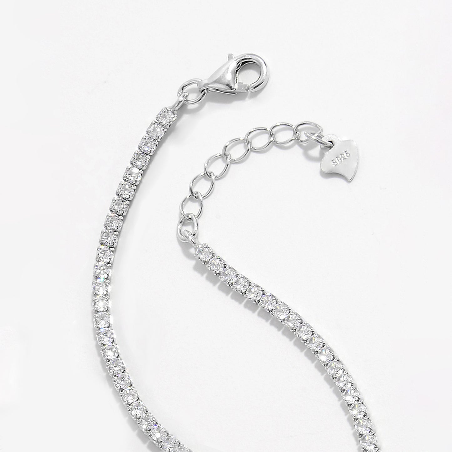 925 Sterling Silver Inlaid Zircon Tennis Bracelet