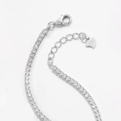 925 Sterling Silver Inlaid Zircon Tennis Bracelet