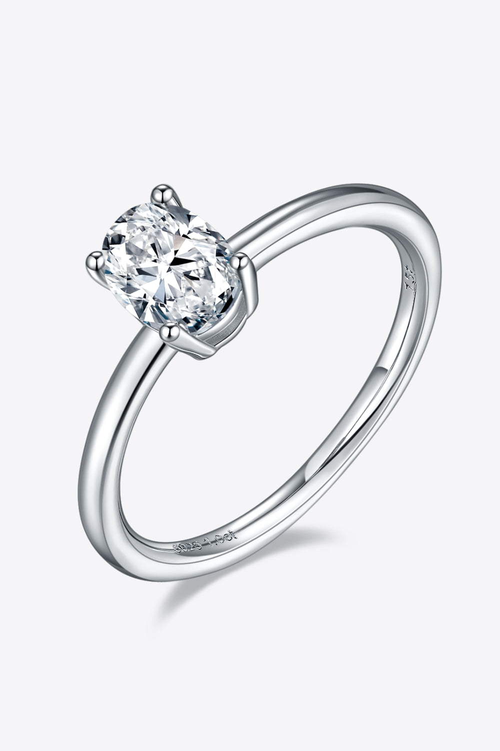 Classic 1 Carat Moissanite 925 Sterling Silver Solitaire Ring