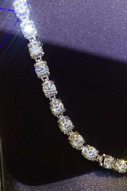 10 Carat Moissanite Platinum-Plated Tennis Bracelet