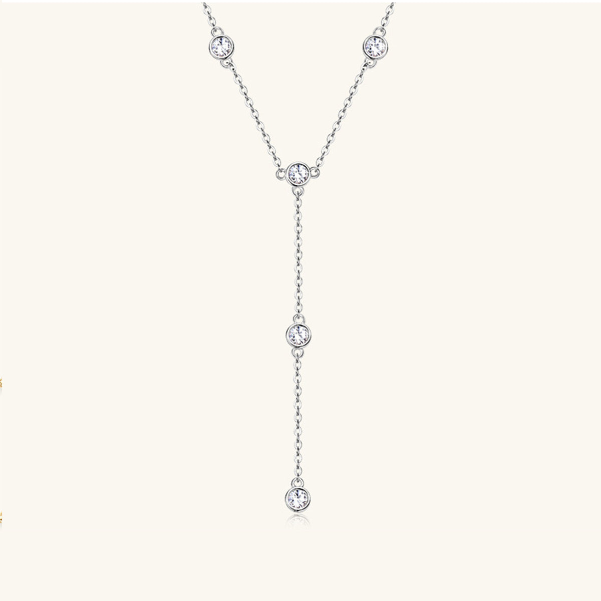 1.1 Carat Moissanite Lariat Necklace