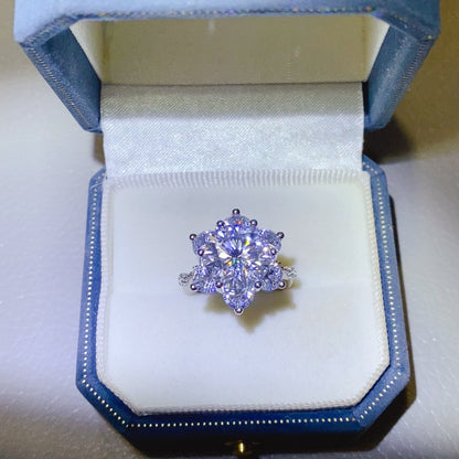 5 Carat Moissanite Flower Ring