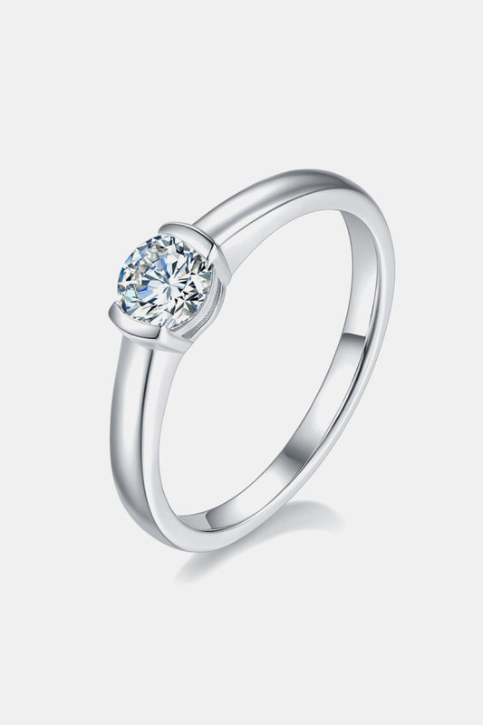 Moissanite 925 Sterling Silver Low Set Solitaire Ring