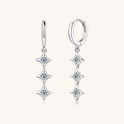 Moissanite 925 Sterling Silver Geometric Shape Dangle Earrings