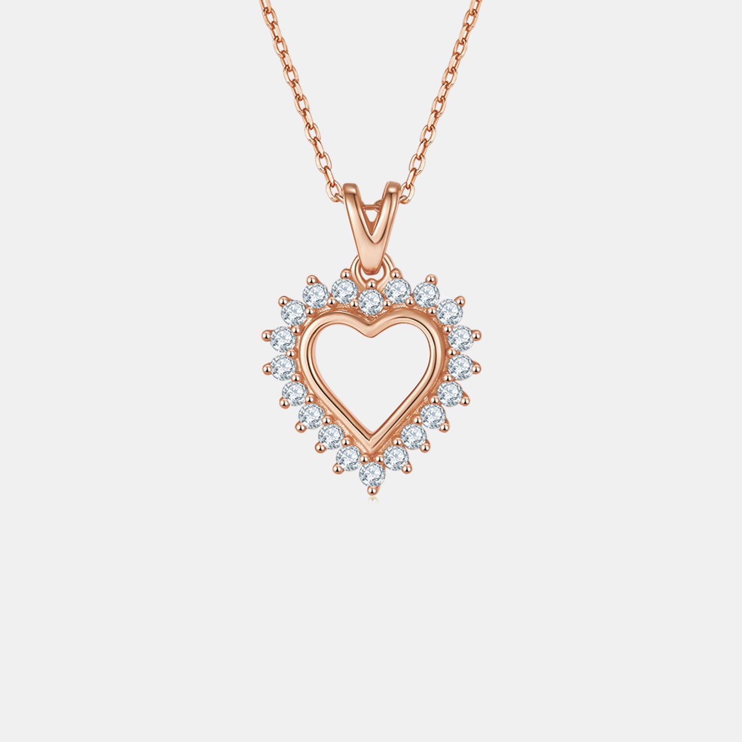 Classy Moissanite Heart Pendant Necklace