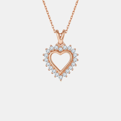 Classy Moissanite Heart Pendant Necklace