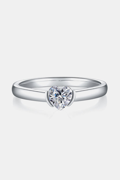 Moissanite 925 Sterling Silver Low Set Solitaire Ring