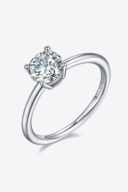 Classic 1 Carat Moissanite 925 Sterling Silver Solitaire Ring