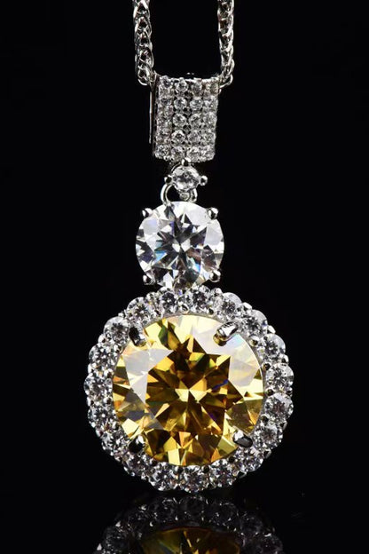 6 Carat Yellow Moissanite Pendant Necklace