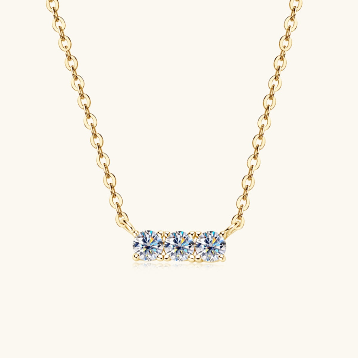 Minimalist Inlaid Moissanite Bar Necklace