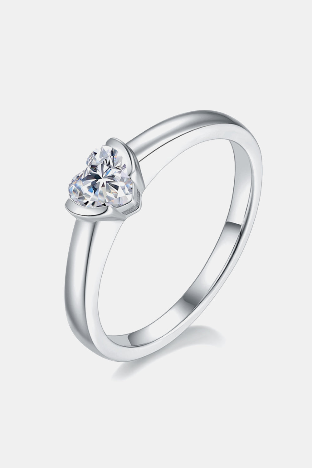 Moissanite 925 Sterling Silver Low Set Solitaire Ring