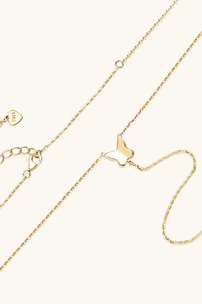 Butterfly Lariat Moissanite Necklace