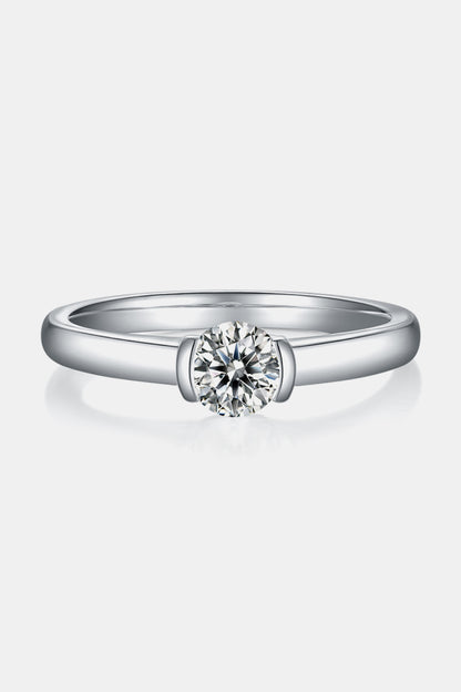 Moissanite 925 Sterling Silver Low Set Solitaire Ring