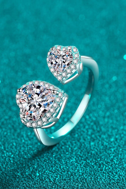 Stunning Heart-Shape Moissanite Open Ring