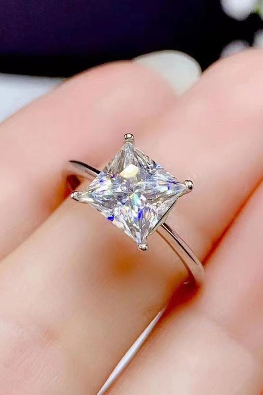 5 Carat Moissanite Square Solitaire Ring