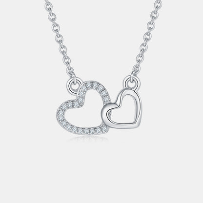 Moissanite Connected Hearts Necklace