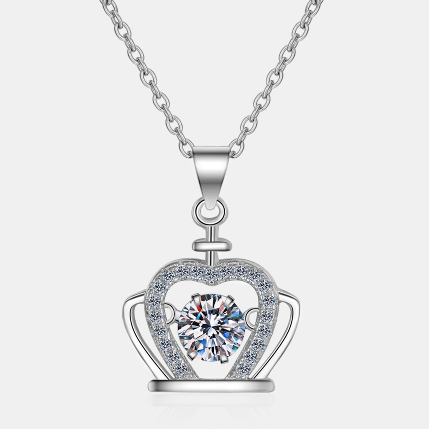 Royal Moissanite Crown Necklace