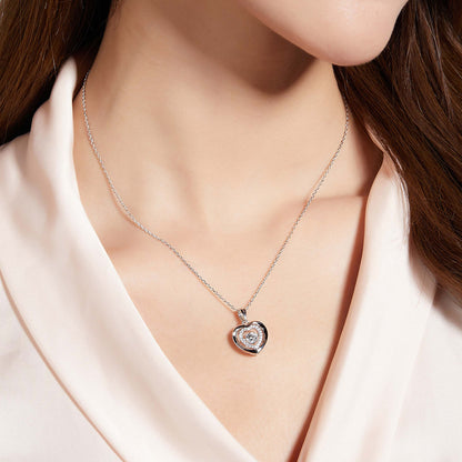 Moissanite Floating Gem Heart Necklace