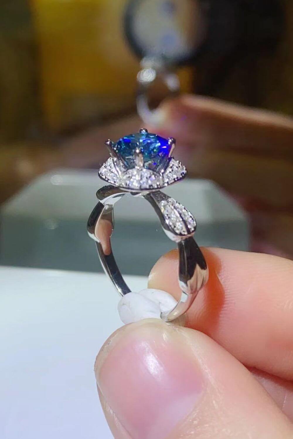 Better Love Next Time 1 Carat Blue Moissanite Ring