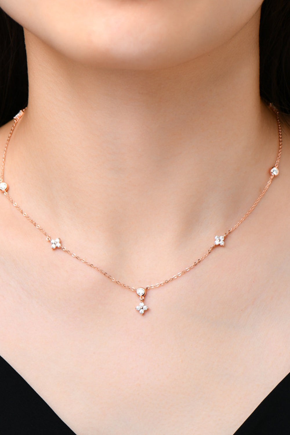 Multi-Stone Classic Moissanite 925 Sterling Silver Necklace