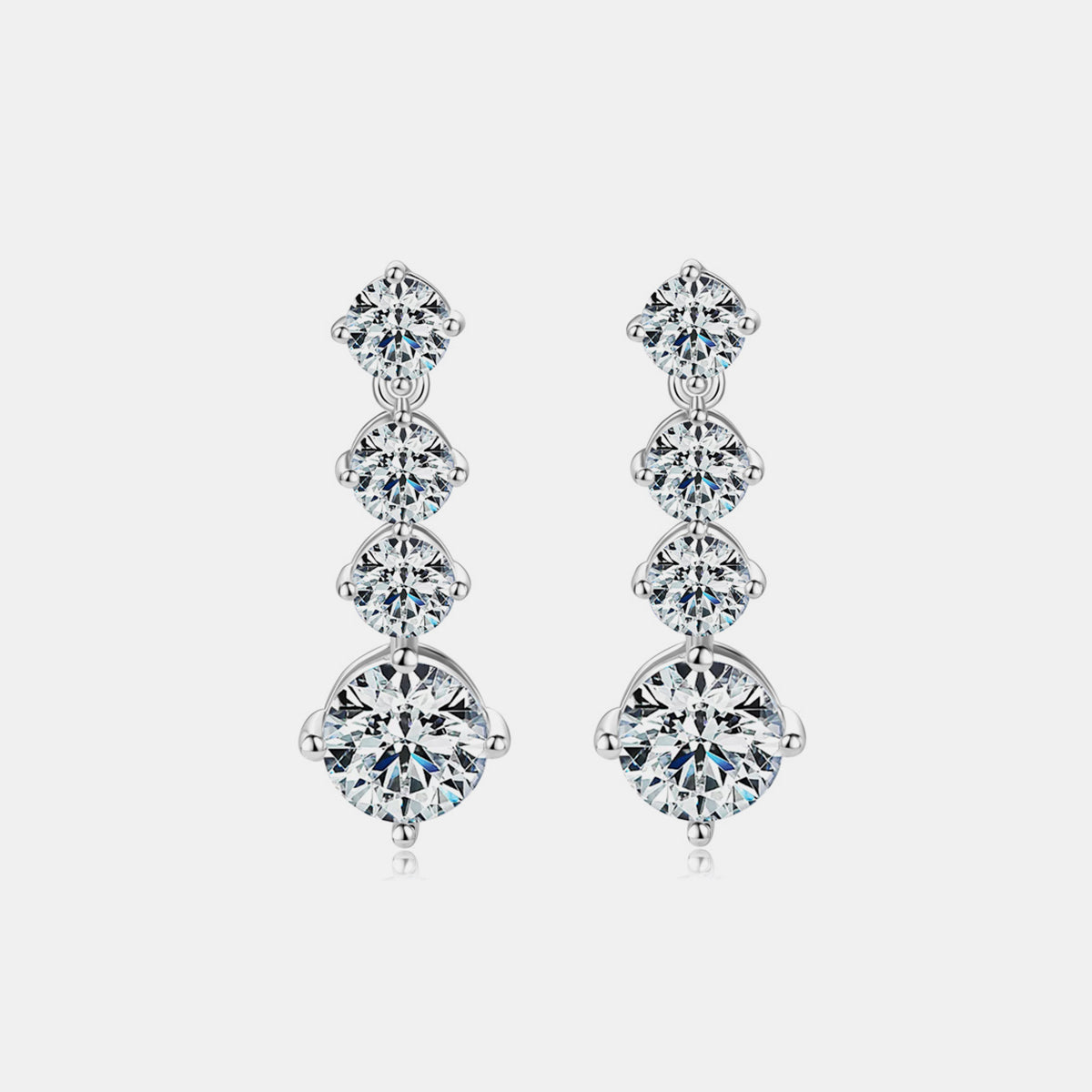 4 Carat Moissanite 925 Sterling Silver Dangle Earrings